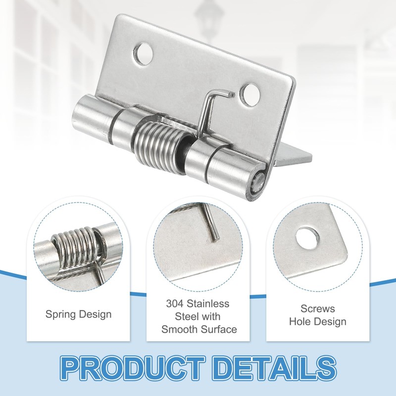 uxcell 2Pcs Spring Hinge, 2" Length 304 Stainless Steel Spring