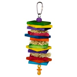 Super Bird Creations SB1181 Haystack Bird Toy - Enrichment Toy for Medium Birds - Ideal for Parrots Ringnecks Medium Conures Quakers Caiques - Satisfies Chewing & Preening, Relieves Boredom, 8.5"x2"