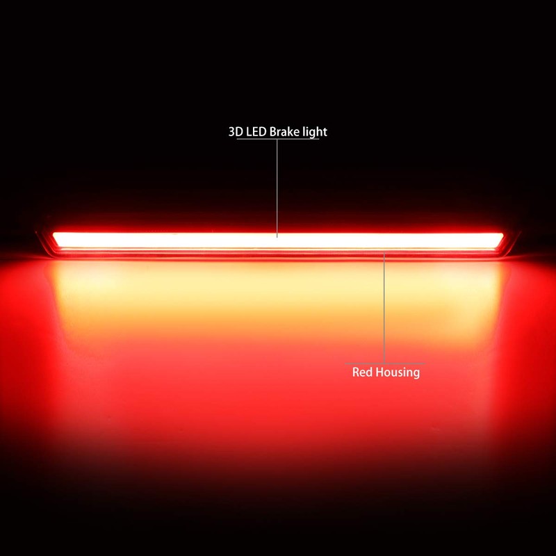DNA MOTORING 3BL-GMCD15-3D-LED-RD Red Lens 3D LED High Mount 3rd