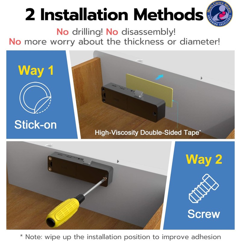 Anweller Baby Proofing Smart Cabinet Locks, Child Proof Hidden Drawer