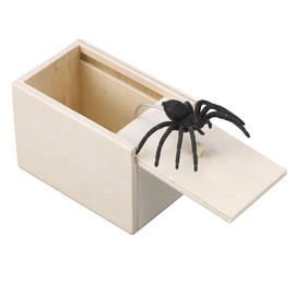 STOBOK Spider Surprise Prank Wooden Anxiety Box Joke Toy Jester Day Box for Adults Children (White Board, Spider)
