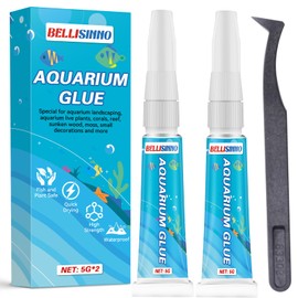 Aquarium Glue, Clear Reef Adhesive for Plants and Rocks, Moss, Coral, Stone, Wood, Plant, Suitable for Freshwater and Saltwater Aquascape, 5g*2pcs