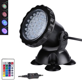 ZHGSERVU Pond Lights Submersible Spotlights Color Changing Landscape Light with Remote 36 LED Bulbs Underwater Lights Adjustable for Aquarium Garden Pool Lawn Fountain Shallow Waterfall IP68