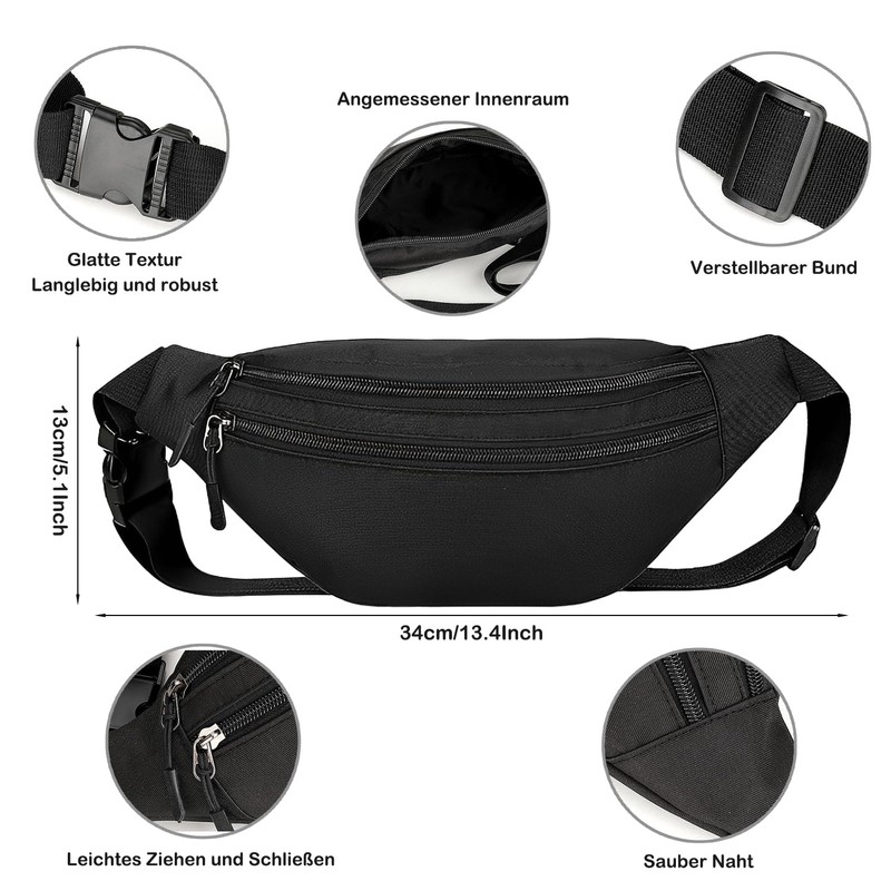 Bum Bag, Portable, Elegant, Waterproof, PU Leather, Multifunctional Waist Bag,