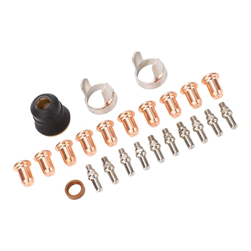 Plasma Cutter Tip Electrode Nozzle Bracket Cover Set, 24 Piece