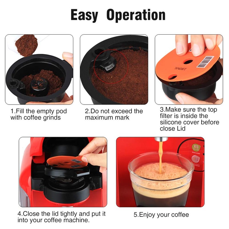 i Cafilas Refillable Coffee Capsule for Tassimoo Boosch, Reusable Refill