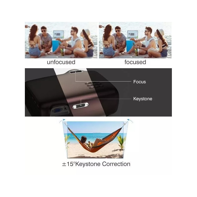 Excelvan Projector BL43; Home Theater 720P Supports 1080P; 2600 Lumens