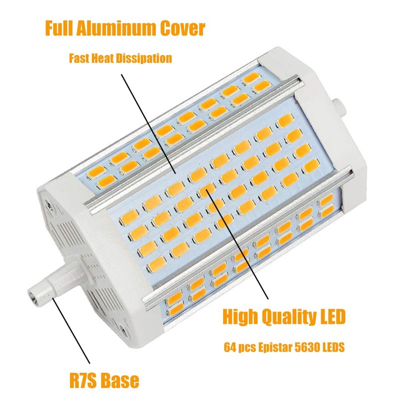 R7S LED Bulb 118MM Dimmable 50W J118 Floodlight 120V Double