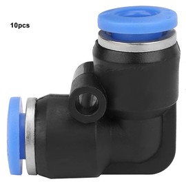 Pack of 10 PV 4/6/8/10/12 Plastic, Equal Angle, Quick Coupling, Pneumatic Air Hose, Push to Connect Fittings, Pneumatic Fitting Kit (PV-6 (6 mm))