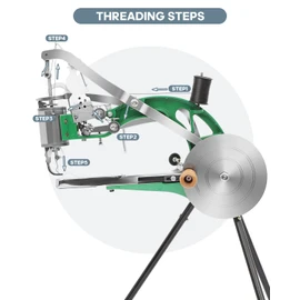 FAHKNS Shoe Repair Machine Handheld Leather Sewing Machines Cobbler Stitching Industrial Heavy Duty Maquina de Coser Manual Nylon Line for Upsolery Zippers Coats Bags Clothes Quilts Trousers Belt