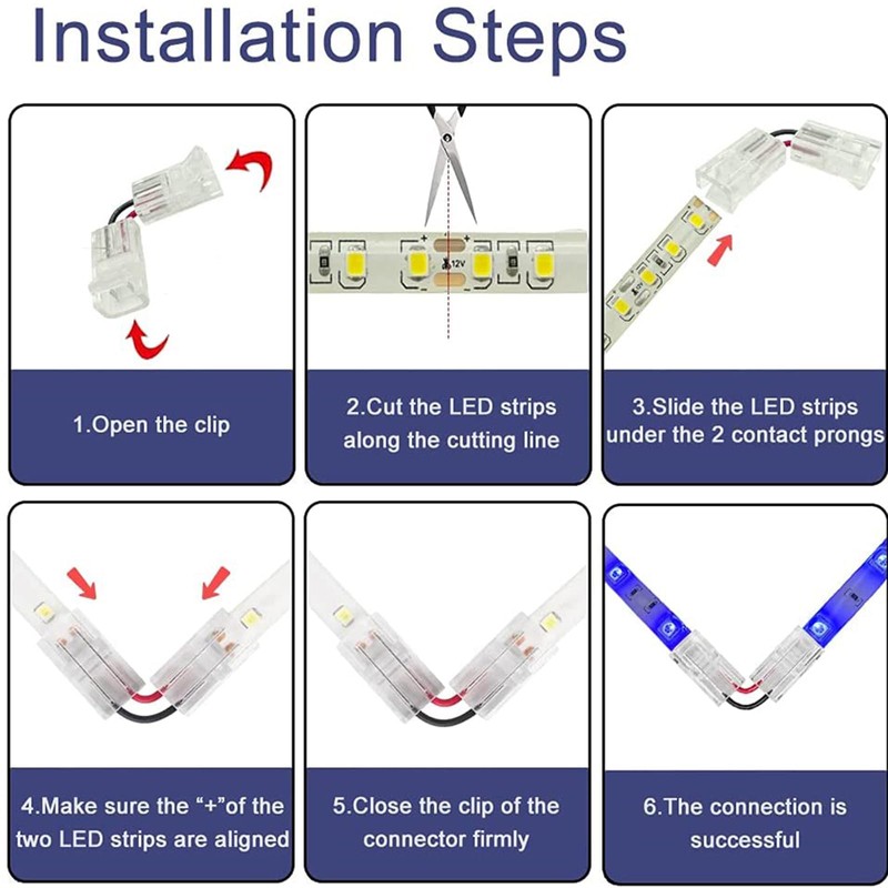 Amefil LED Strip Angle Connector 3 Pin for LED Strip