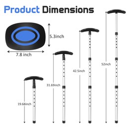 Micnaron Golf Travel Bag Support Pole, Sturdy Aluminum Pole with Adjustable Height, Golf Club Travel Protection Kit, Golf Bag Accessory to Prevent Collapse and Protect Golf Clubs (Blue)