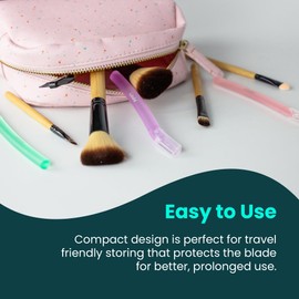 Lindo Brow Razor - Eyebrow Razor & Dermaplaning Tool, Multipurpose, Exfoliation, Face and Peach Fuzz facial Hair Removal dermaplane (6pcs) (Clear)