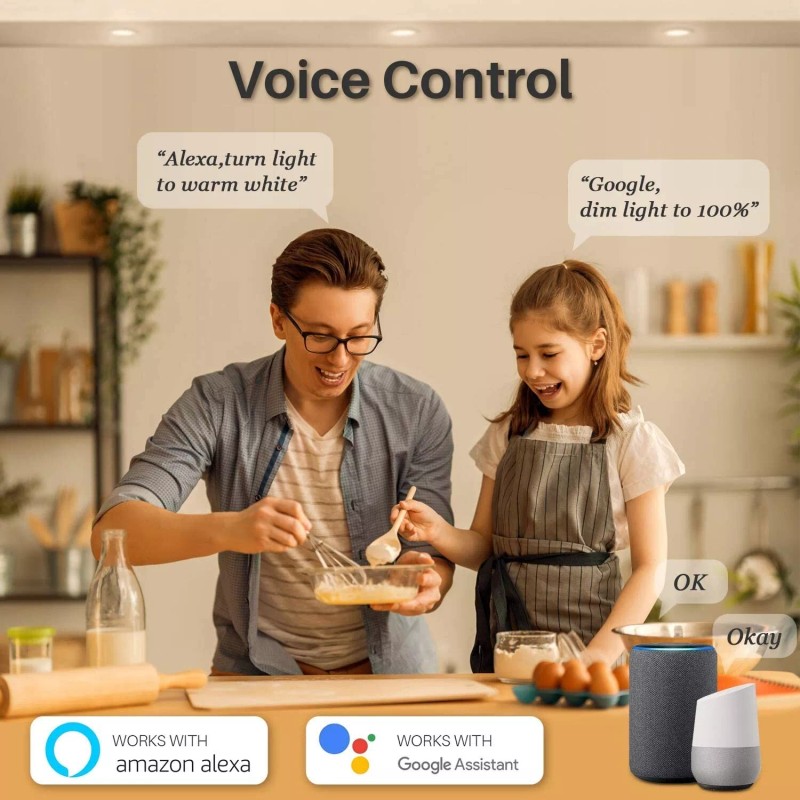 Peteme 6 Pack Led Recessed Lighting 4" Smart Ceiling w/