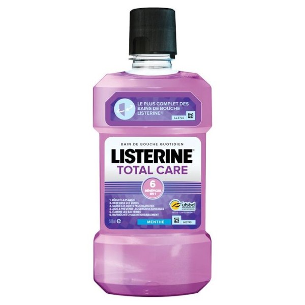 Listerine Total Care Bain de Bouche 6 en 1 Menthe, 500 ml