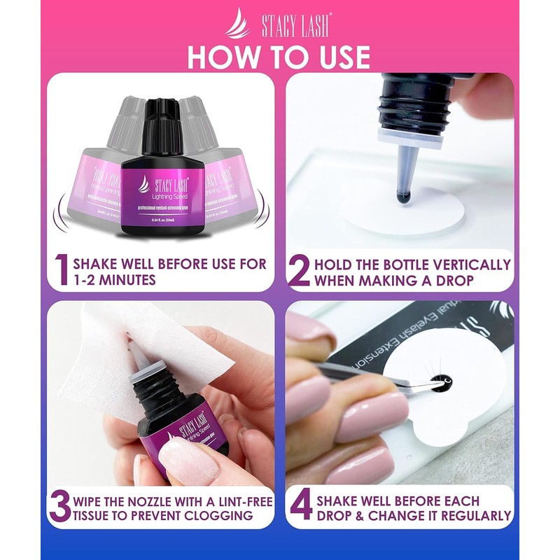 STACY LASH Lightning Speed Eyelash Extension Glue C Stacy Lash
