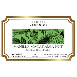 Vanilla Macadamia Nut Medium Roast Coffee (Single Serve K-Cup Pods) (Gourmet, Naturally Flavored, Whole Coffee Beans) (12 pods, ZIN: 575320) - 2 Pack