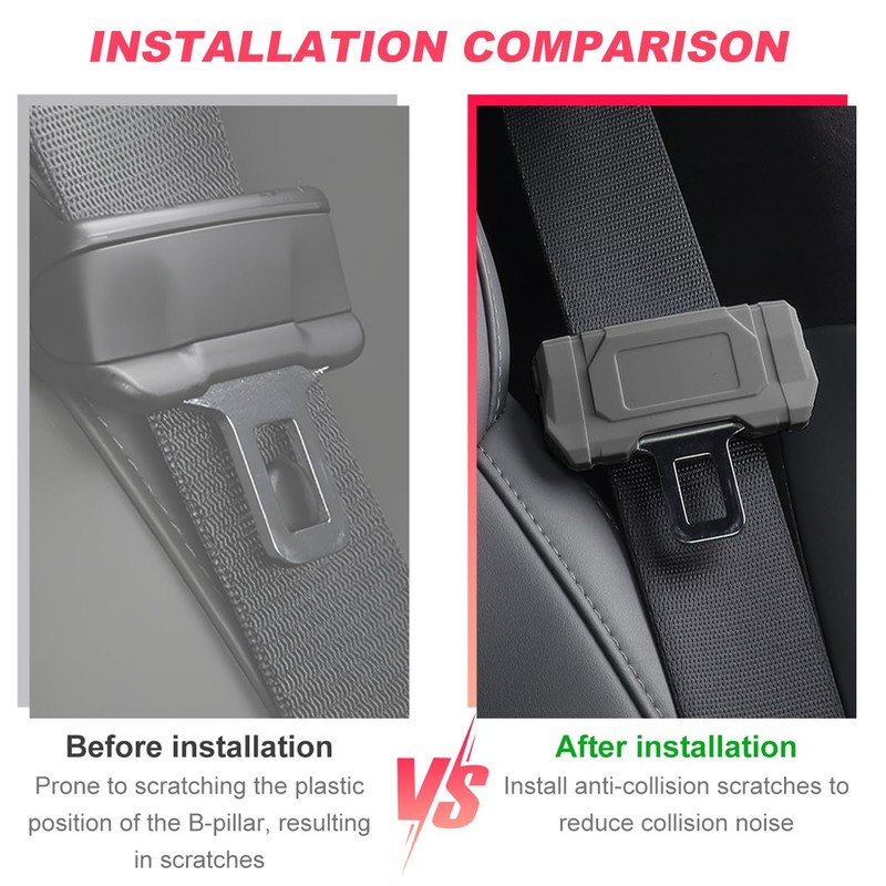 DXNQ 2PCS Car Seat Belt Buckle Covers, Anti-Scratch Silicone Auto