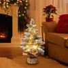 Pre-lit Snowy Mini Christmas Tree, Small Tabletop Flocked Christmas Tree
