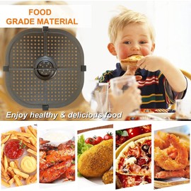 GSZN Square Air Fryer Crisper Tray for Gourmia 8QT GAF838/GAF856/GAF826 7QT GAF798/GAF716/GAF778 Air Fryers, Upgraded Nonstick Air Fryer Grill Pan Crisper Plate Grate Shelf for Gourmia Air Fryer