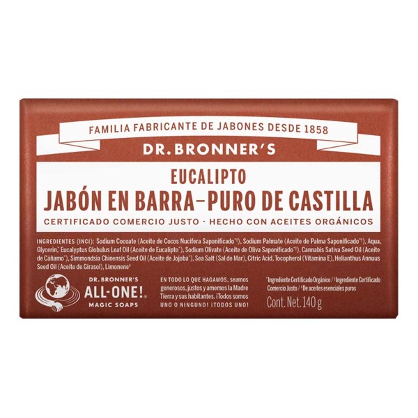Dr. Bronners Jabon De Castilla En Barra Dr Bronner's Aroma Eucalipto 140g