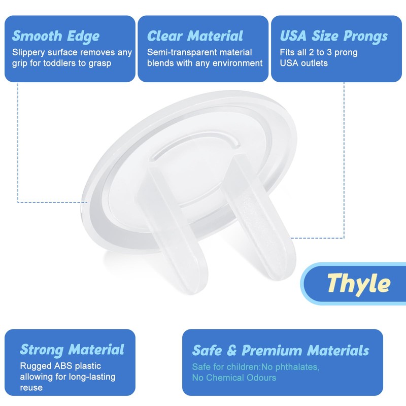 Thyle 500 Pcs Outlet Covers Bulk Child Baby Proofing Plug