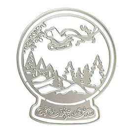1 Pcs Santa Snow Globe Christmas Cutting Dies,DIY Scrapbooking Artist Metal Cutting Dies New 2019 for Craft Dies Scrapbooking Embossing Die Cut Winter Scene Decor