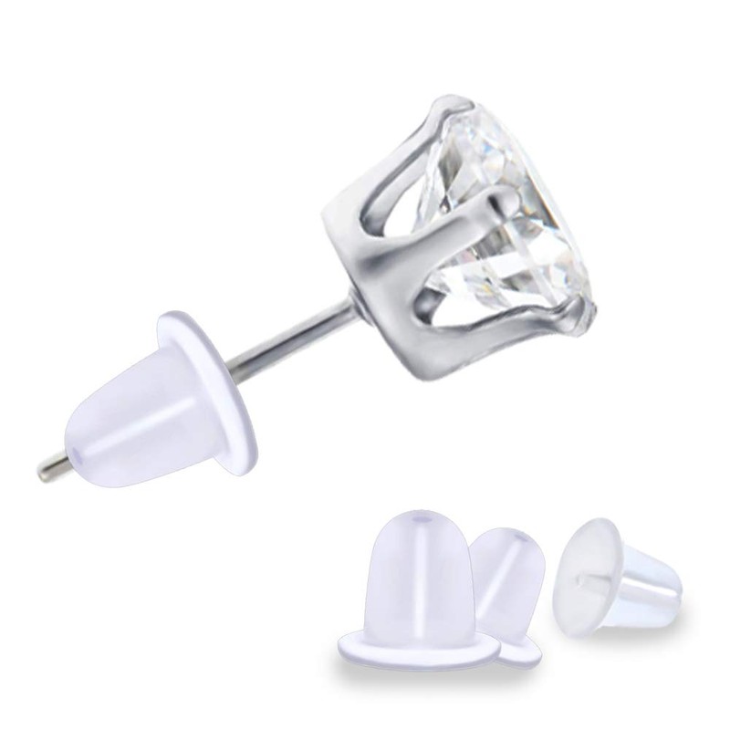 Clear Earring Back 5 mm Silicone Clear Earring Clutch Safety