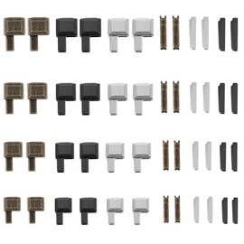 Gjinxi 48 Pcs Metal Zipper Latch Slider Retainer, 4 Sizes 3 Color Zipper Repair Kit #3#5#8#10 Insertion Pin Zipper Bottom Zipper Stopper for Coats Jacket Repair and Replacement