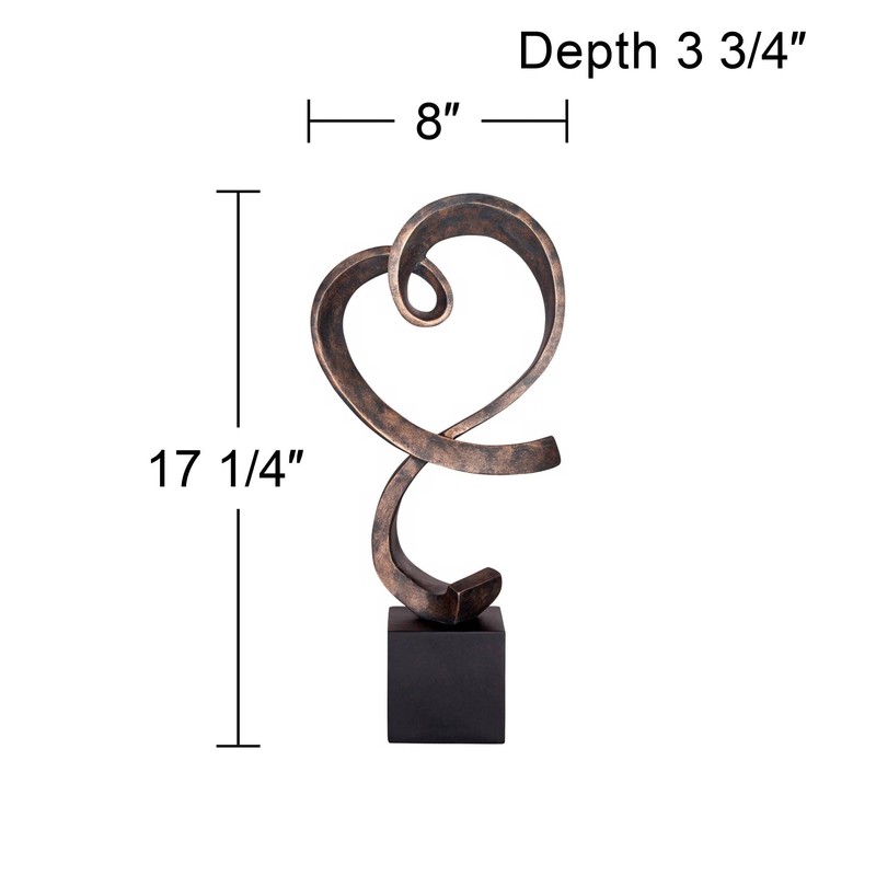 Studio 55D Swirling Heart 17 1/4" High Brushed Nickel Modern