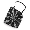 Starlight Speeding Mid-Century Pattern White On Black Tote Bag