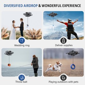 FLYDrone Avata 2 Airdrop System Drone Drop Release for DJI Avata 2, 2 in 1 Tripod Mount Adapter for DJI Osmo Action 5 Pro/Action 4 /for GoPro HERO12/for Insta360,Avata 2 Accessories