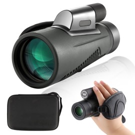 FOCUHUNTER 12x50 ED Monocular with Hand Strap and Carry Bag Green Multicoated BAK4 Prism Telescope Waterproof Compact Bird Watching Monocular Optics Adult Kids with English Manual