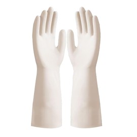 VFENHIR Cleaning Gloves，Flocked Dishwashing Gloves，Sleeve Length 14.96 Inches，Durable, Non-Slip and Sweat-Absorbent (M)