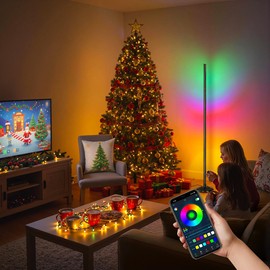 DomeStar Smart RGBIC Corner Floor Lamp, Ambient Lighting 16 Million DIY Color Changing Standing Led Lamps with Music Mode and Timing for Living Rooms, Bedrooms, Gaming Rooms, Christmas Home Decor