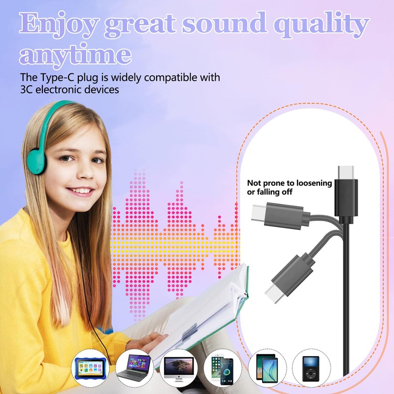 ZXQZYM USB C Headphones Bulk for Classroom School Kids 30