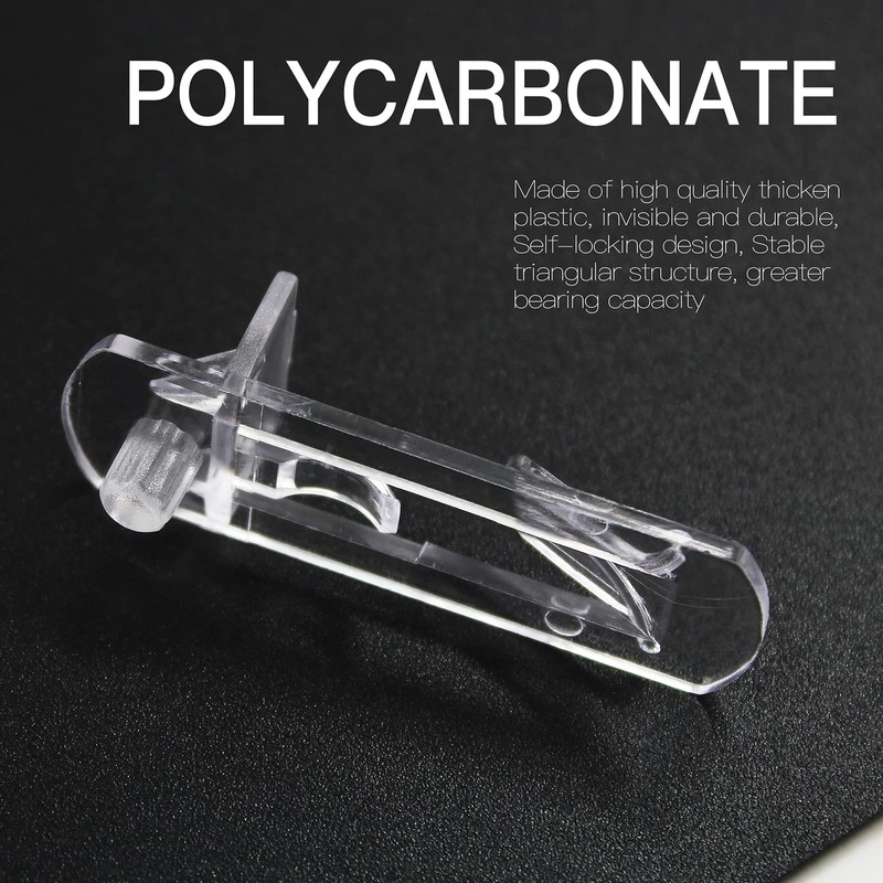 Rierdge 20 Pcs Plastic Locking Shelf Pins 6mm, 3/4” Clear