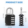 4Pcs Combination Padlock, Heavy Duty Metal Padlock for Gym Locker,