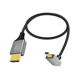 RIIEYOCA 8K Micro HDMI to HDMI Adapter Cable,90 Degree Up Angle Micro HDMI Male to HDMI Male 8K@60Hz 4K@120Hz 48Gbps High Speed HDMI 2.1 Cord,Compatible with Laptop,TV,Camcorder etc.(0.5M)