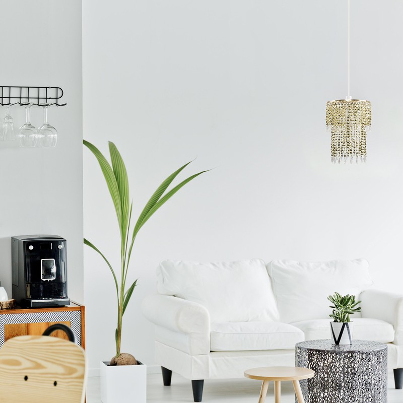 MiniSun Modern Chrome Chandelier Ceiling Pendant Light Shade with Clear
