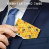 Niapessel Business Card Holder, Yellow Honeycomb And Bees Print Pocket