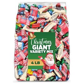Christmas Chocolate Candy Mix Bulk Bag 4LB – Assorted Individually Wrapped Holiday Chocolates – Festive Christmas Colors – Stocking Stuffer Candy, Holiday Party Favors, Gift Bags & Candy Bowls