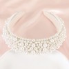 Gmmidea Padded Pearl Headband Thick Beaded Headbands for Women Non