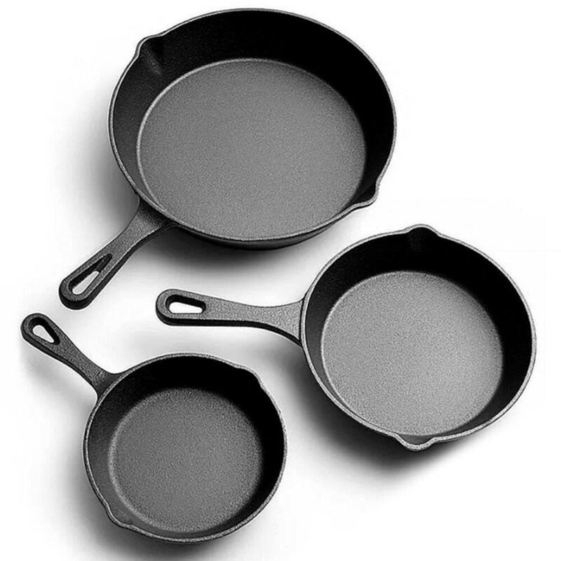 Jim Beam HEA Set of 3 Pre Seasoned Cast Iron