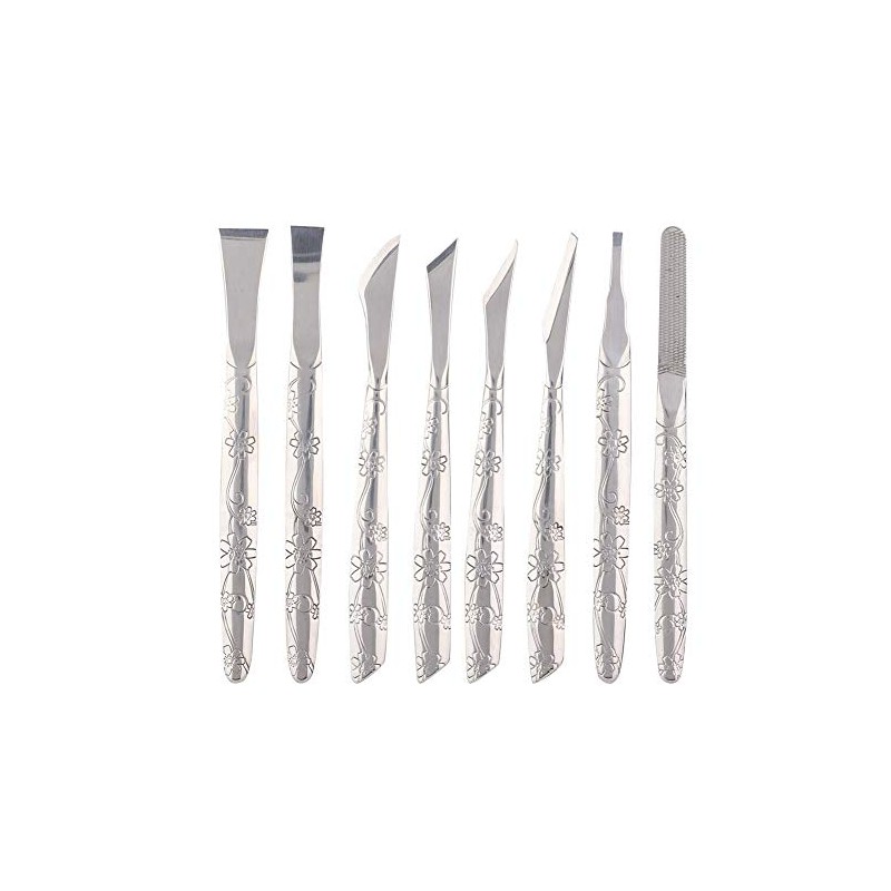 Kit Profesional de Pedicura, 8 Piezas de Limas de Acero