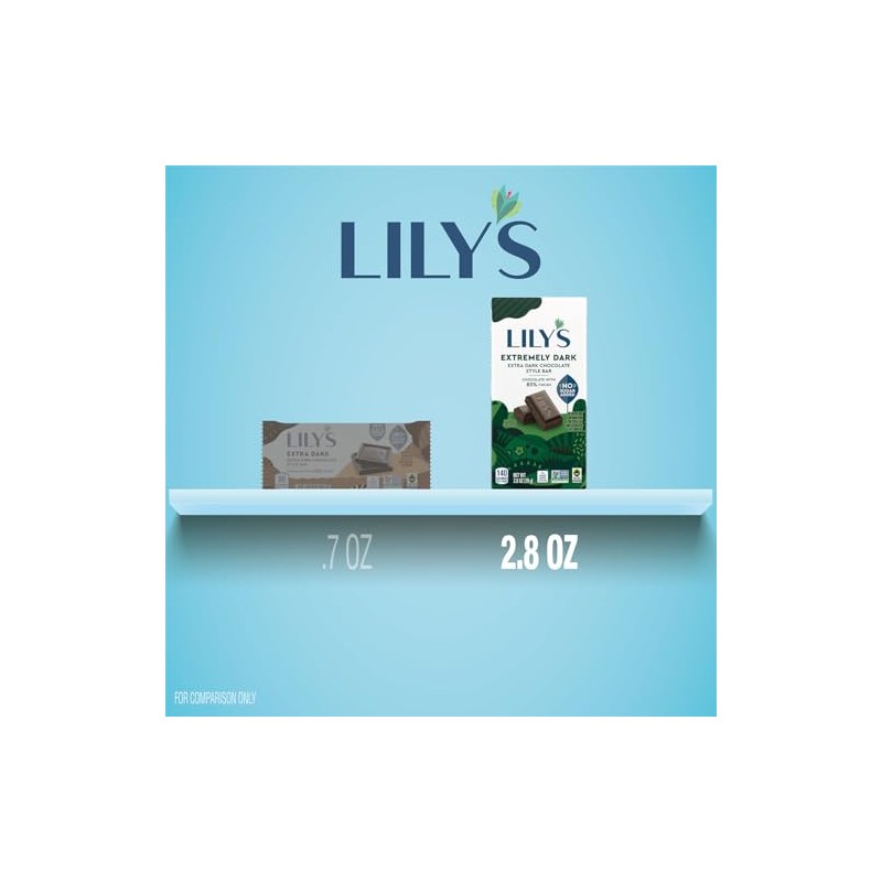 LILY'S Extremely Dark Extra Dark Chocolate Style No Sugar Added,