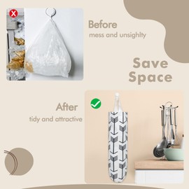 TOGETRUE Plastic Bag Holder, Washable Grocery Wall Mount Organizer, Large Trash Storage Dispenser, Shopping Garbage Bags Carrier for Home, Kitchen, Travelling (White) (TTPHB001)