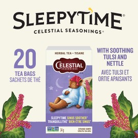 Celestial Seasonings Sleepytime Wellness Sinus Soother Tea, Caffeine Free, 20 Tea Bags Box, 6-Pack