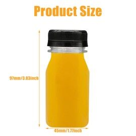 Auvotuis 10 PCS 4 oz Plastic Juice Bottles Empty Clear Milk Bottles with Lids, Beverage Containers for Juice, Milk and Other Drink