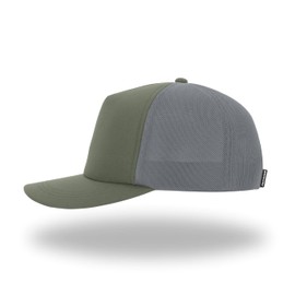 Bronco Ultrasuede Semi-Structured Classic Trucker Packable Brim, Travel Essentials, Boating, Running, Golf, Workout, 5 Panel Green/Grey